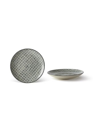 ALTHEA PIATTO PIANO 25 CM FIORE GRIGIO