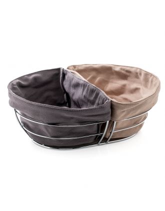 CESTINO PANE IN METALLO E TESSUTO 2 SCOMPARTI 3579