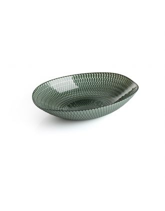 SMIRNE CENTROTAVOLA OVALE IN VETRO 30X21 CM VERDE