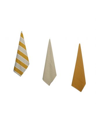 PAMUKKALE SET 3 CANOVACCI DECORI ASSORTITI 50X70 CM GIALLO