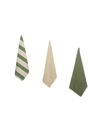 PAMUKKALE SET 3 CANOVACCI DECORI ASSORTITI 50X70 CM VERDE