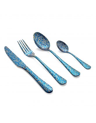 ARABESQUE SET 24 PZ POSATE PVD BLU
