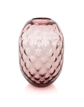 NINIVE VASO VETRO H 29 CM ROSA TRASPARENTE