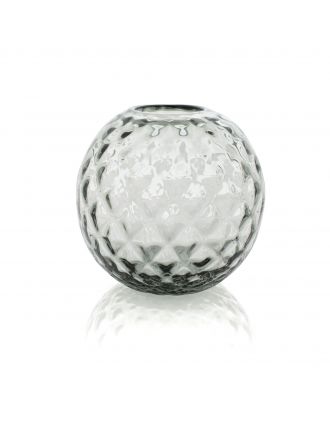 NINIVE VASO VETRO H 15 CM GRIGIO TRASPARENTE