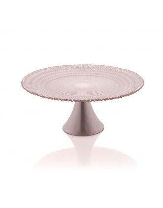 SMIRNE ALZATA IN VETRO ROSA 28 CM